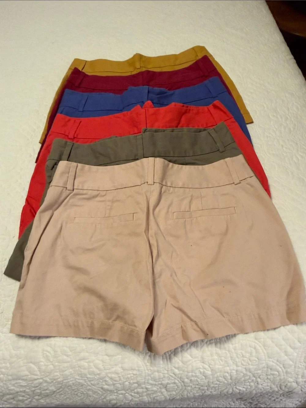 6: LOFT Women's Cotton Shorts - Mustard, Burgundy, Blue, Red, Olive, Khaki